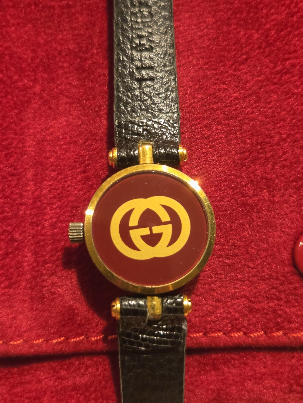 Gucci Watch Ladies Round Quartz Beige Vintage Swiss Made Working - Picture 6 of 8